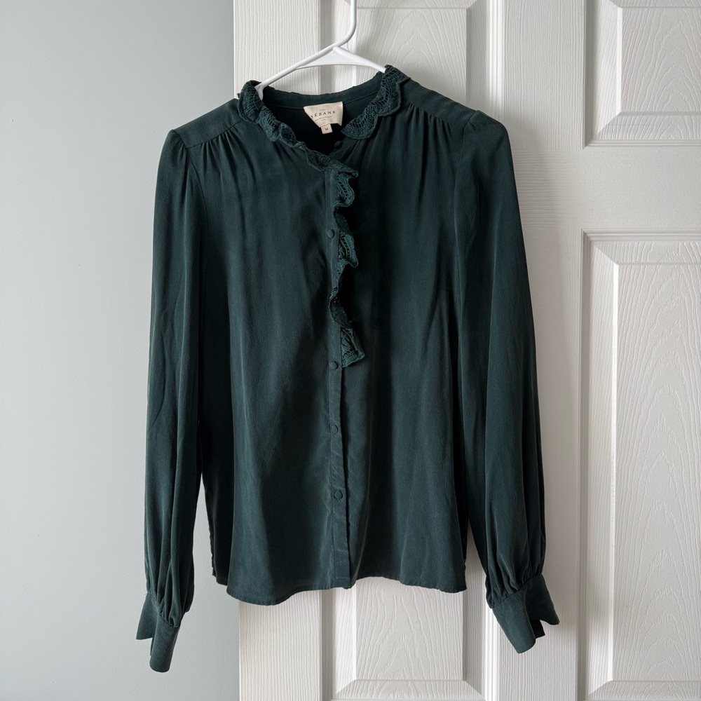 Sezane | chlo shirt in bottle green